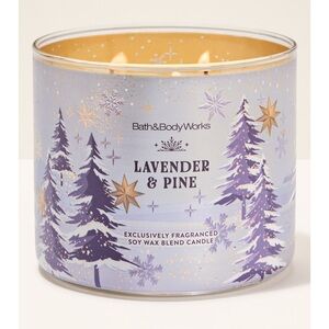 Bath & Body Works Lavender & Pine Candle - Purple & Gold